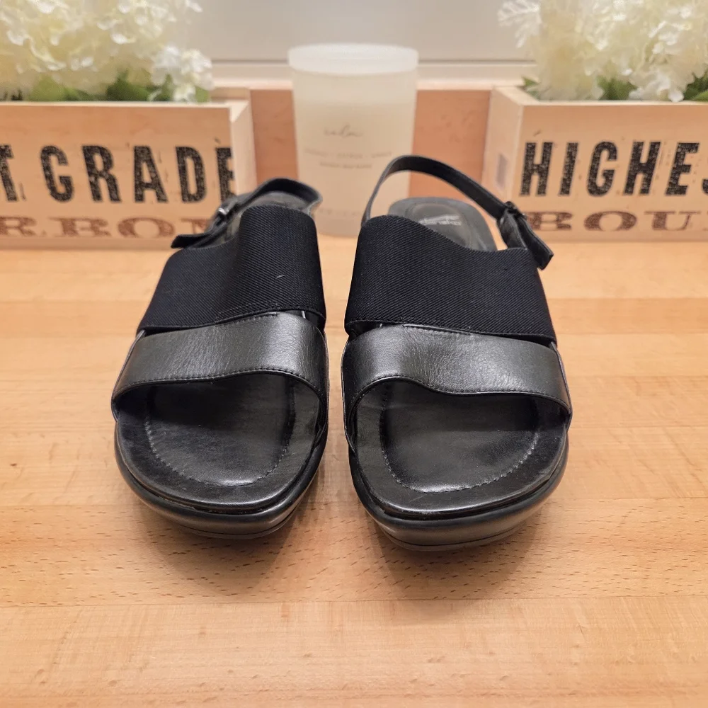 Dansko Black Leather Sling-back Sandals Womens Size 39